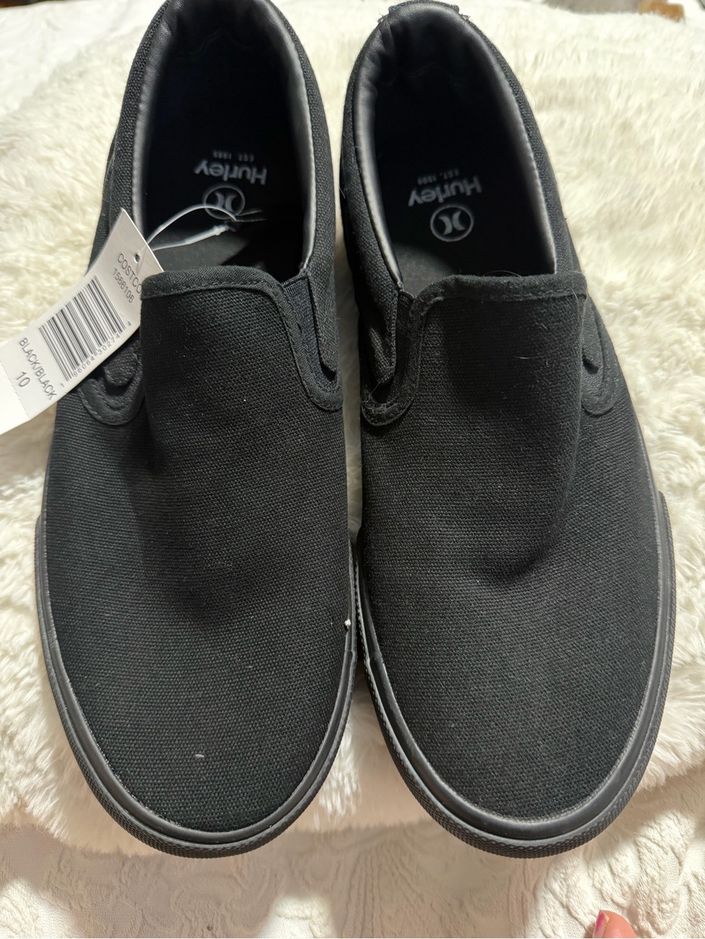 Hurley Men’s Black Slip-On Canvas Loafers